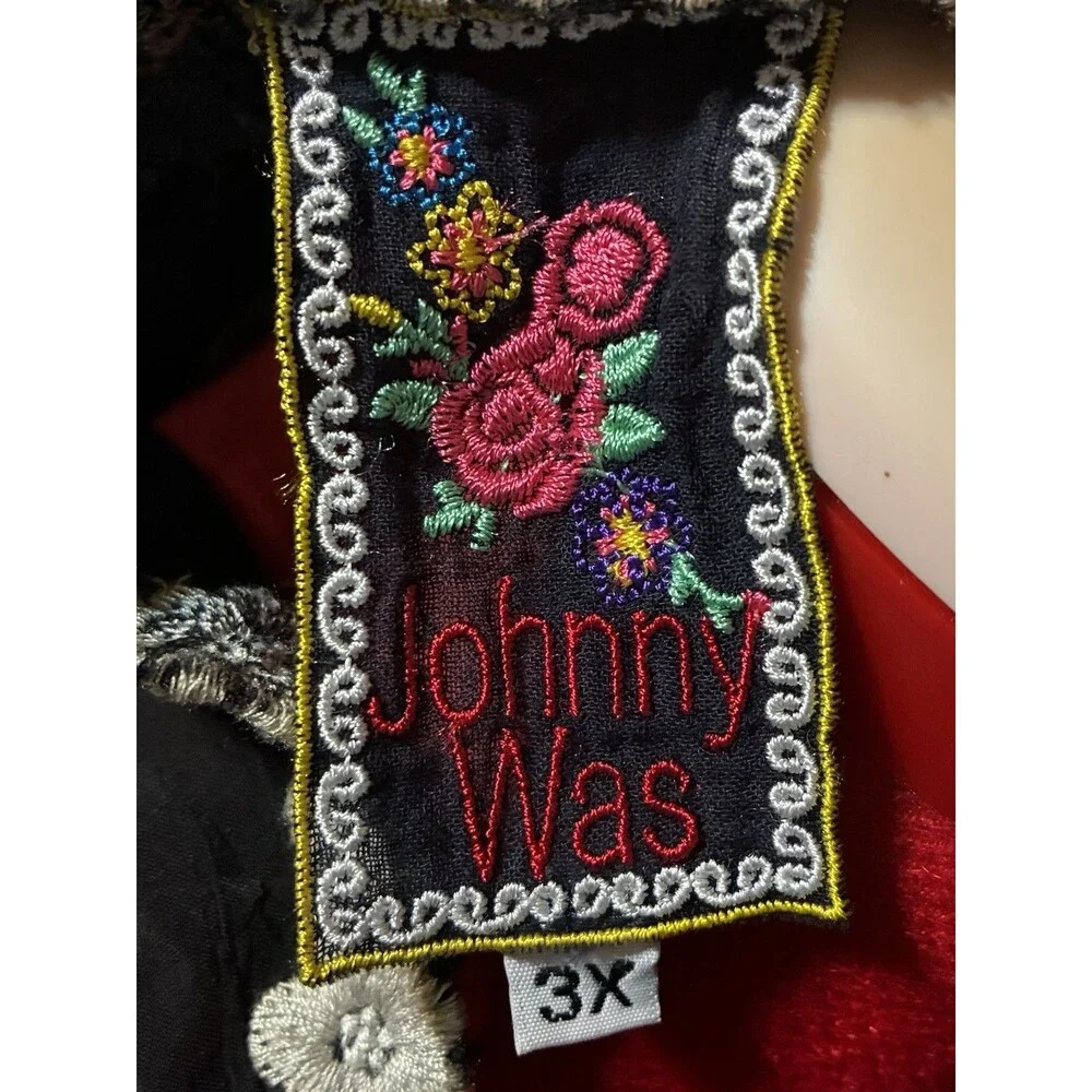 Johnny Was Black Embroidered Dress Size 3XL - Picture 3 of 4